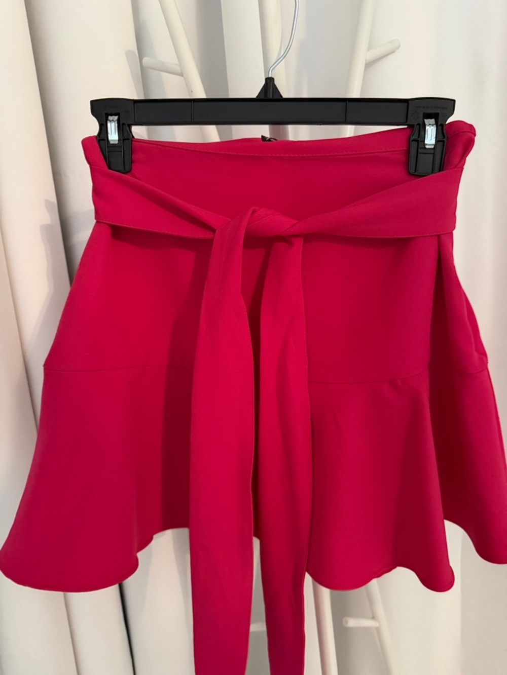 Zara Hot Pink Tie-Waist Mini Skirt